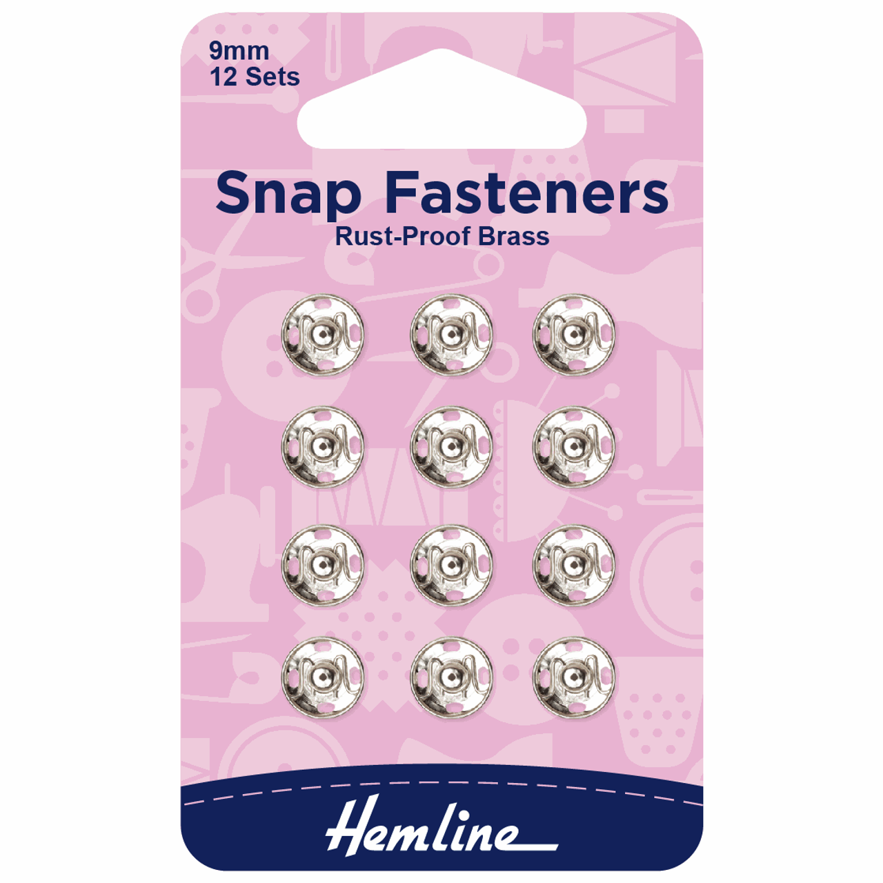 Sew-On Snap Fasteners - Silver - 9mm