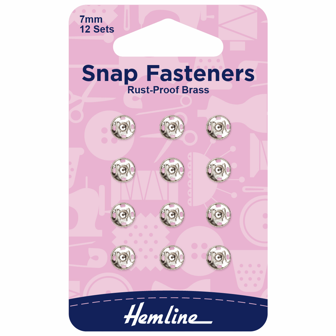 Sew-On Snap Fasteners - Silver - 7mm