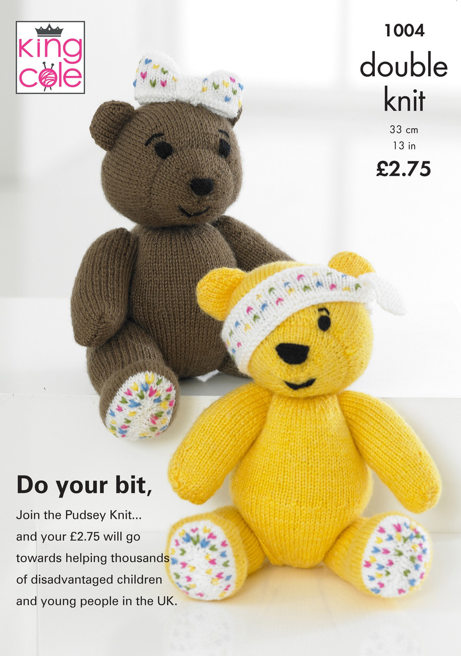 1004 Toy Teddy Bear DK Knitting Pattern
