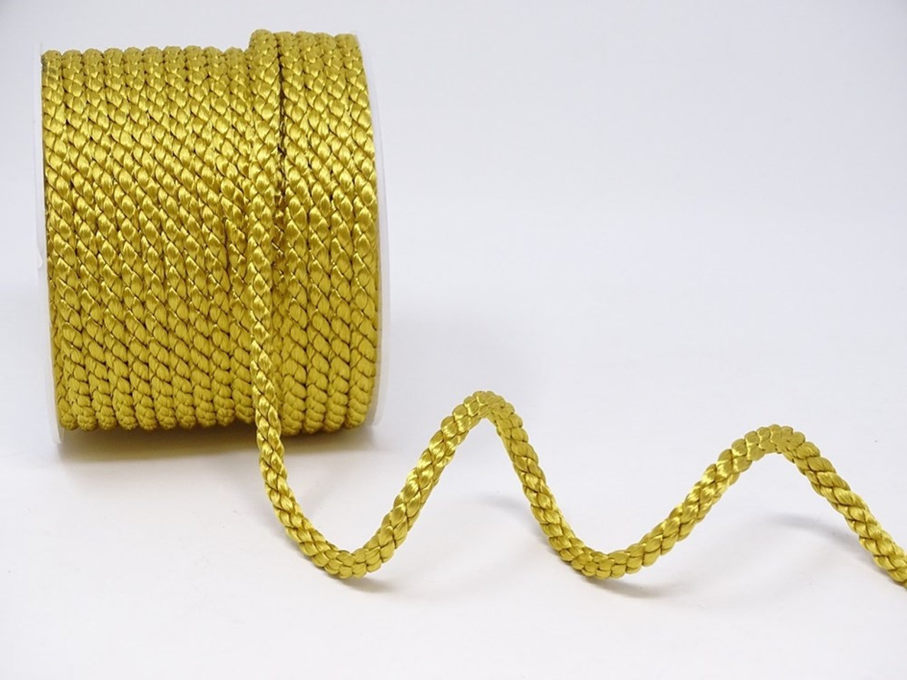 Ant. Gold Woven Satin Crepe Cord, 6mm wide (Sold Per Metre)