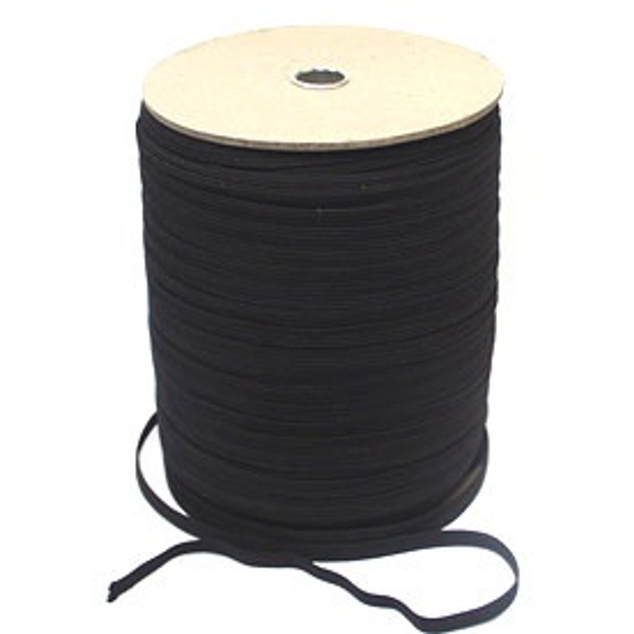 Black 12-cord Flat Woven Elastic, 10mm wide (Sold Per Metre)