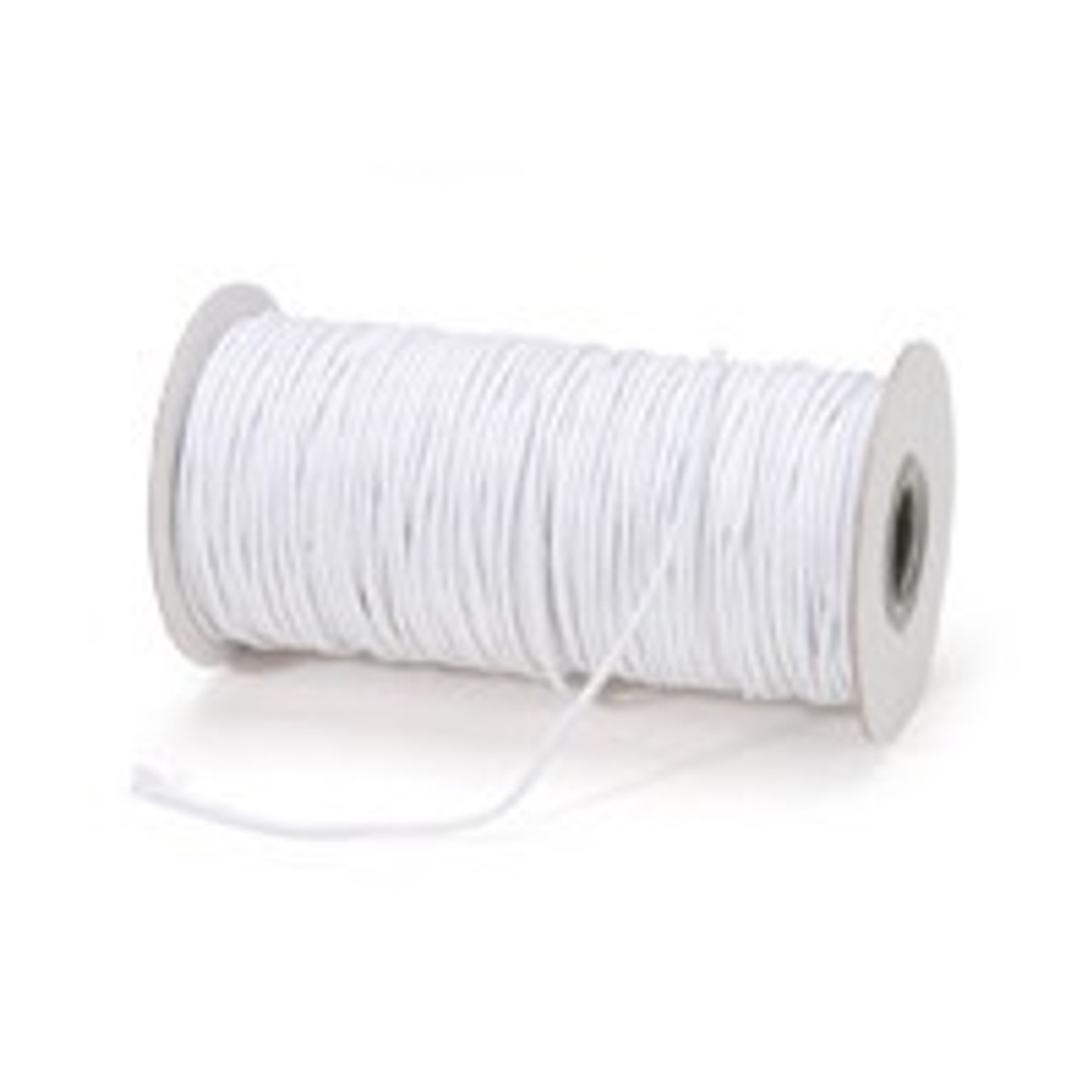 White Round/Cord "Hat" Elastic, 1mm wide (Sold Per Metre)