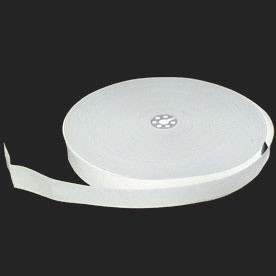 White 1" Flat Woven Elastic, 25mm wide (Sold Per Metre)