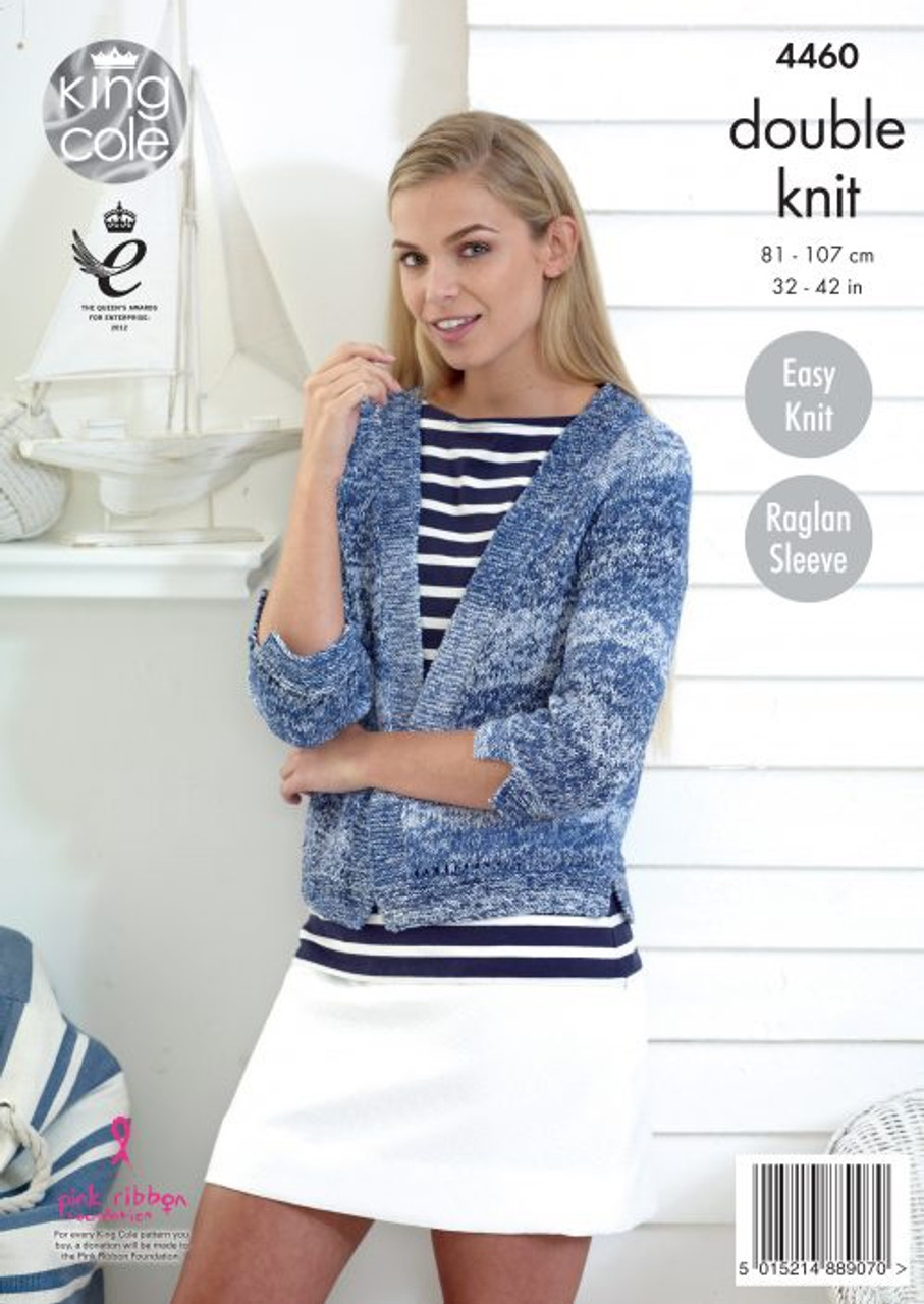 4460 Ladies & Teens Cardigan DK Knitting Pattern Size: 32-42"