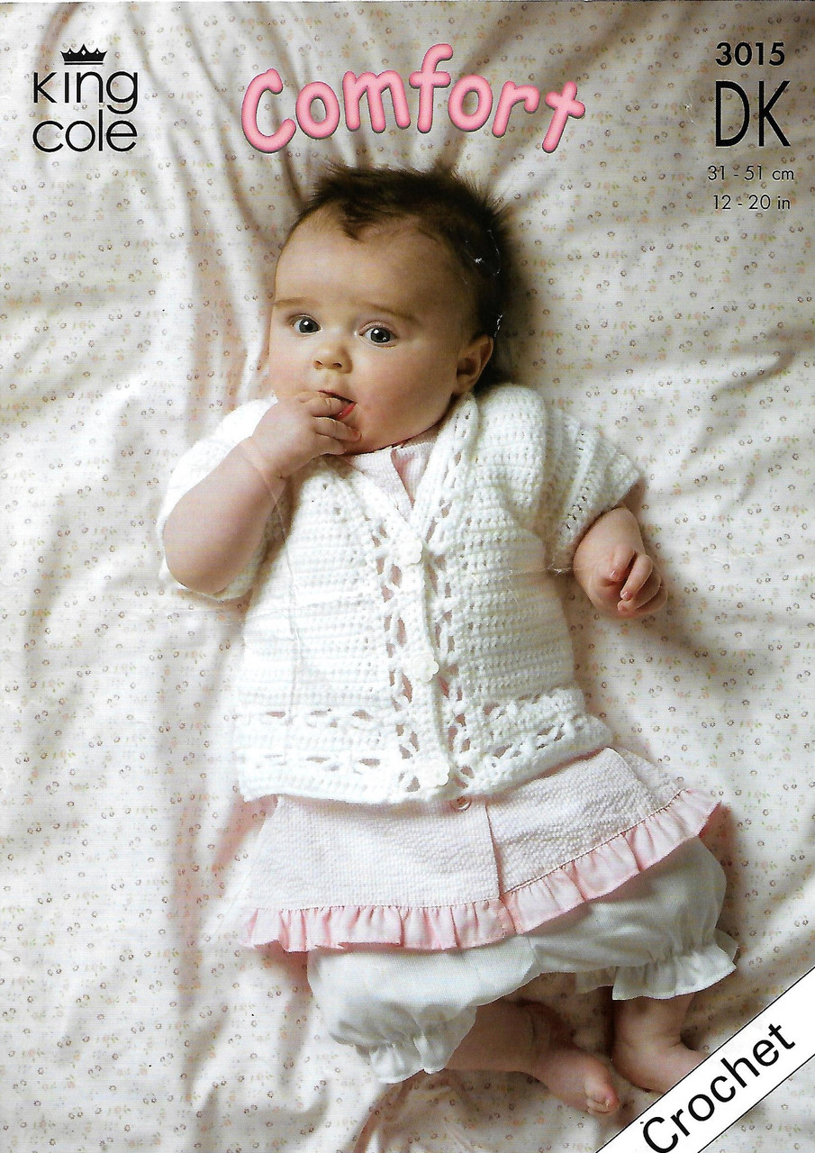 3015 Baby Cardigan/Jacket & Pullover Jumper DK Crochet Pattern Size: 12-30"