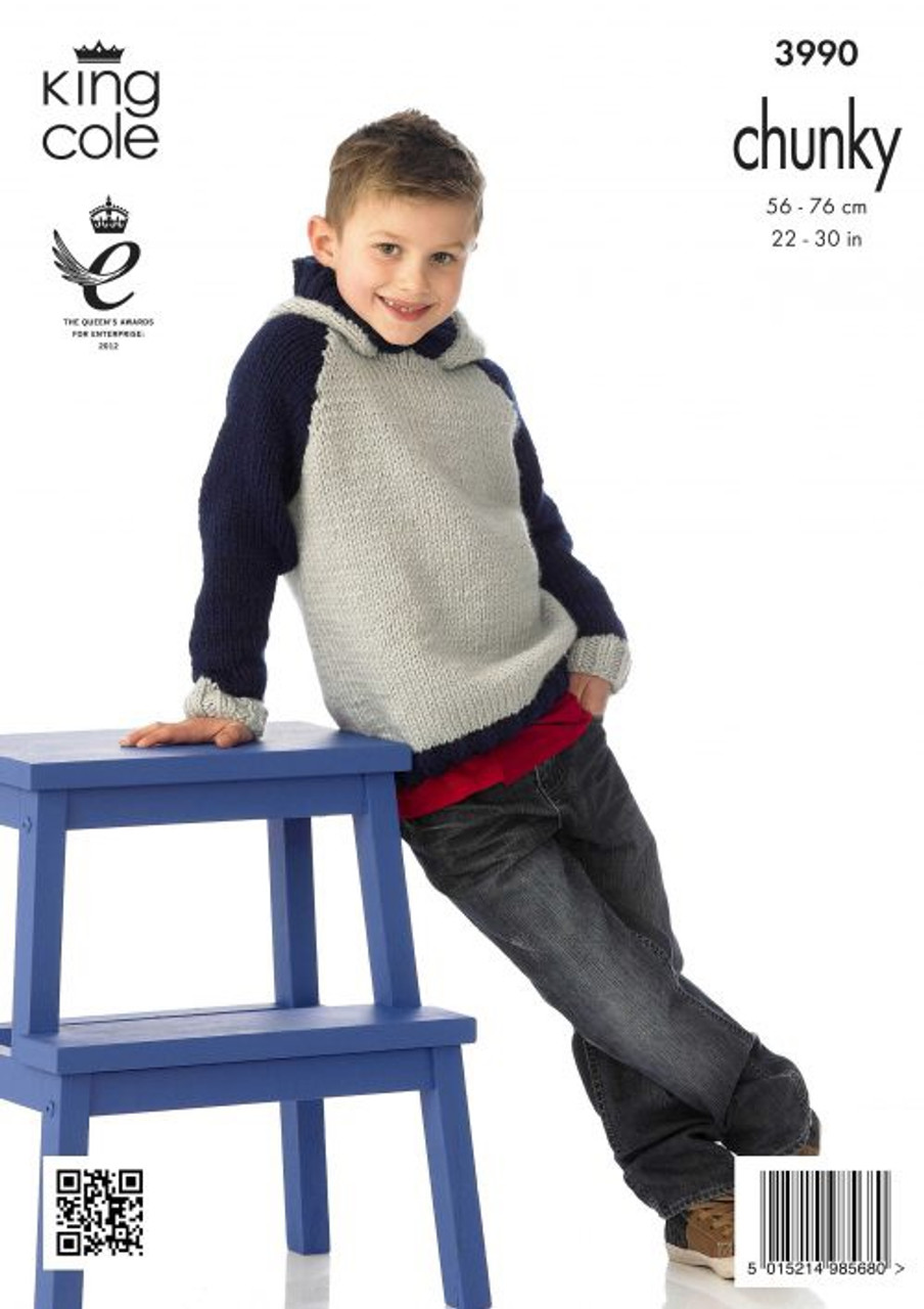 3990 Childrens Cardigan Chunky Knitting Pattern Size: 22-30"