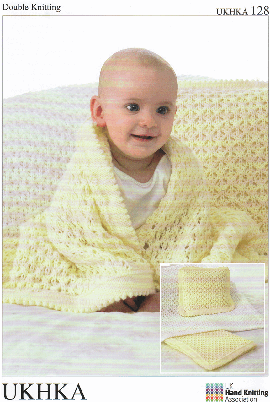 128 Baby Cushion & Blanket DK Knitting Pattern