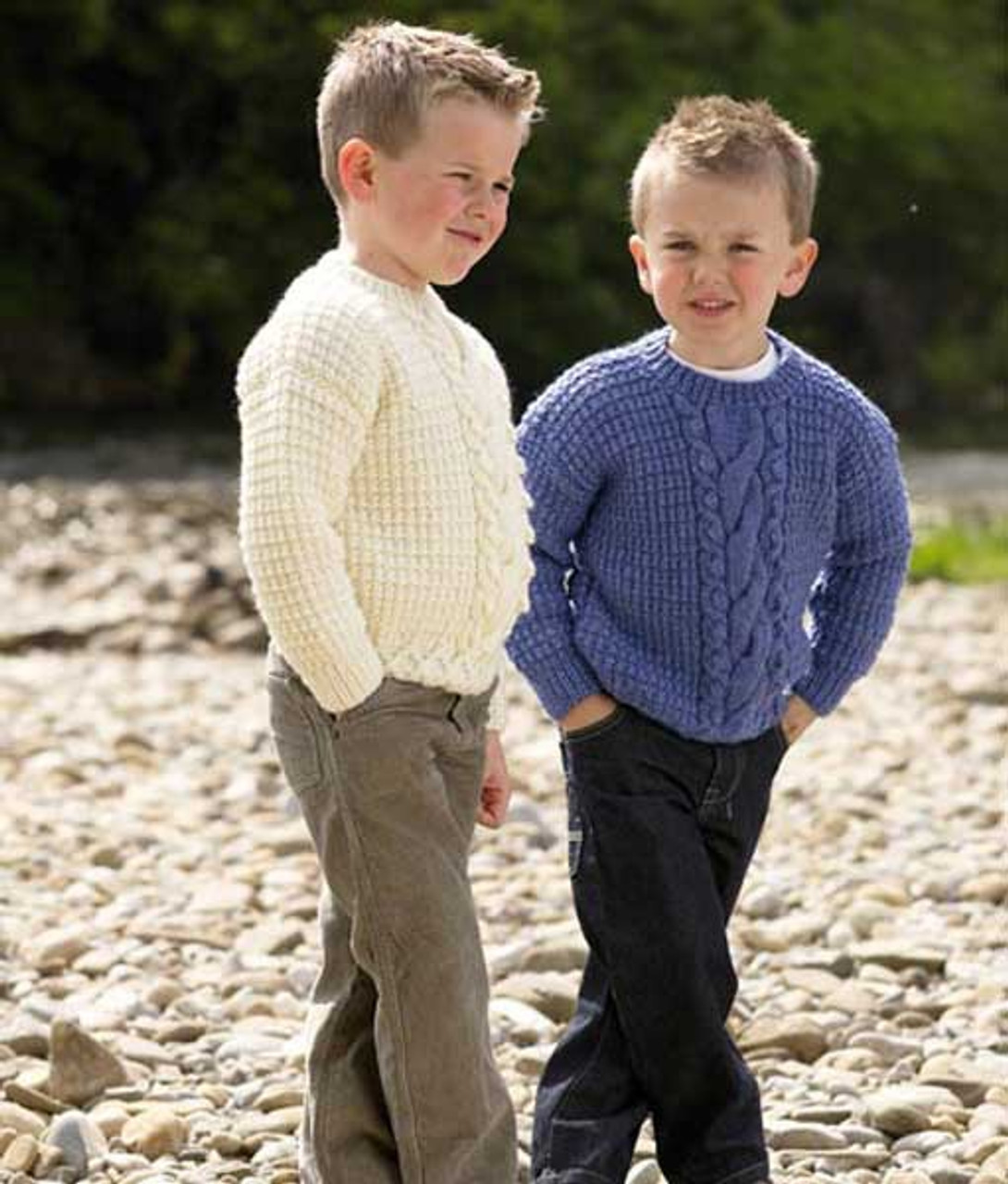 Childrens aran shop jumper knitting patterns