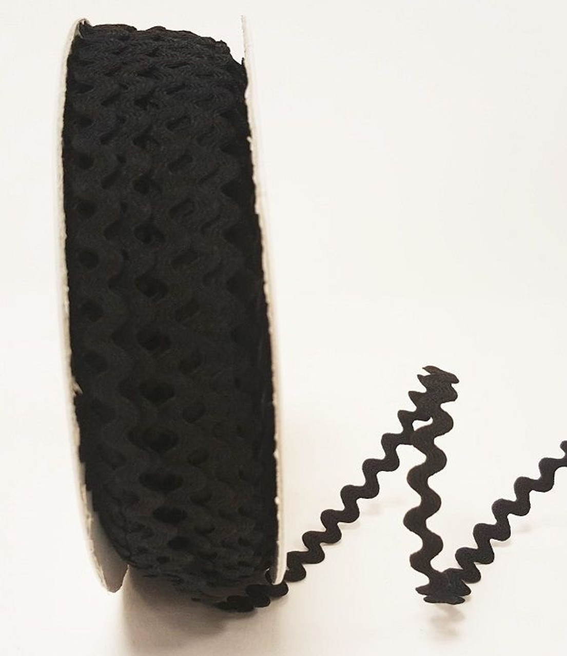 Black 7mm Ric Rac Trim, Sold Per Metre