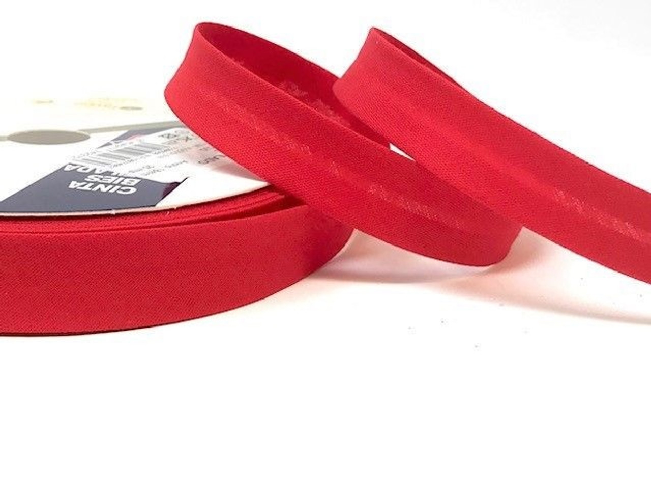 Red Polycotton Bias Binding, 18mm wide, Sold Per Metre