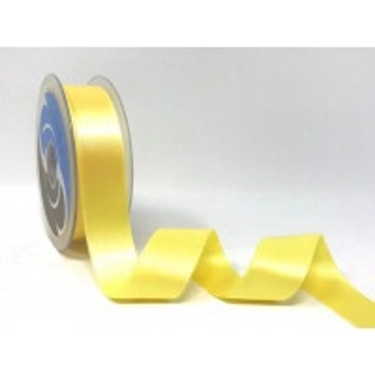 Pale Yellow Satin Ribbon, 25mm wide, Sold Per Metre