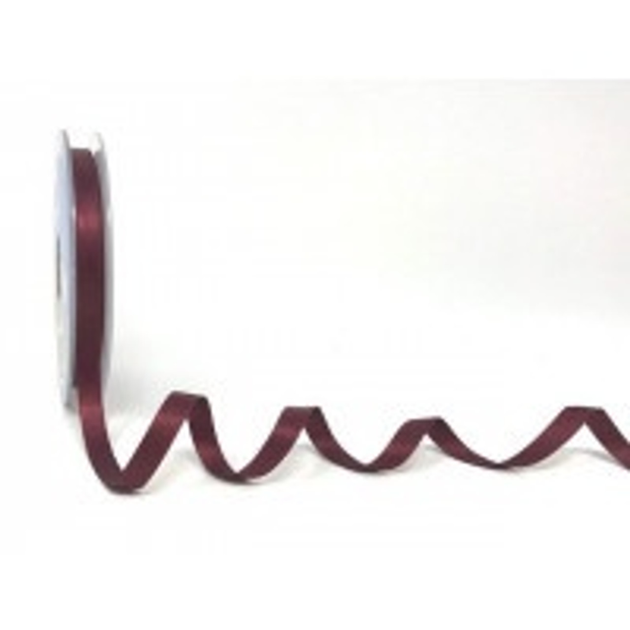 Burgundy Satin Ribbon, 8mm wide, Sold Per Metre