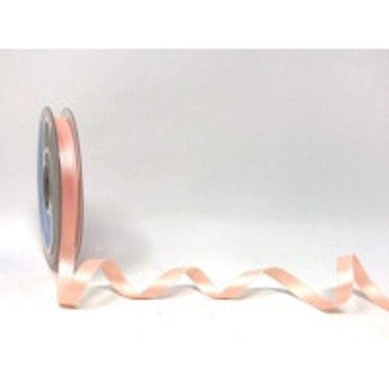 Pale Peach Satin Ribbon, 8mm wide, Sold Per Metre