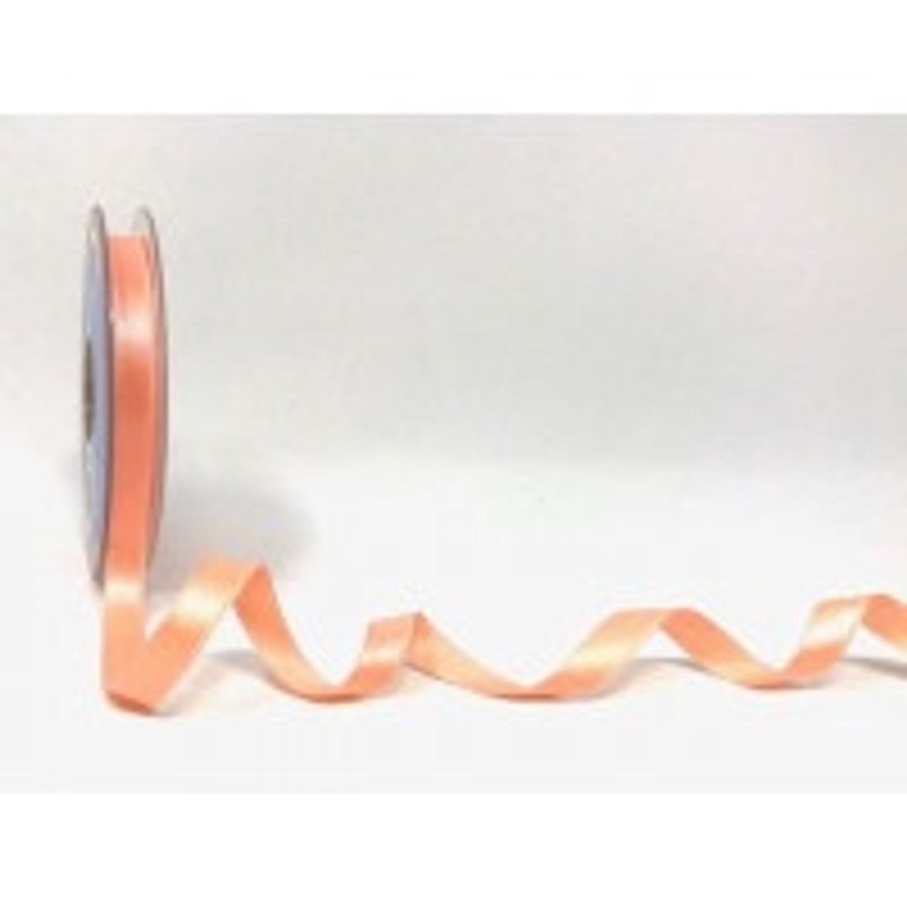 Peach Satin Ribbon, 8mm wide, Sold Per Metre