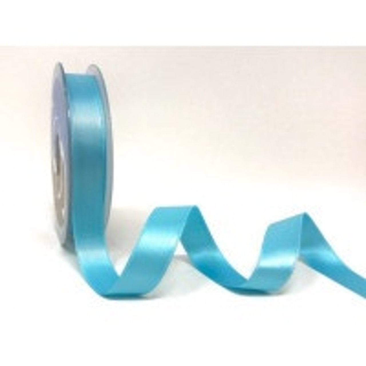 Pale Turquoise Satin Ribbon, 15mm wide, Sold Per Metre