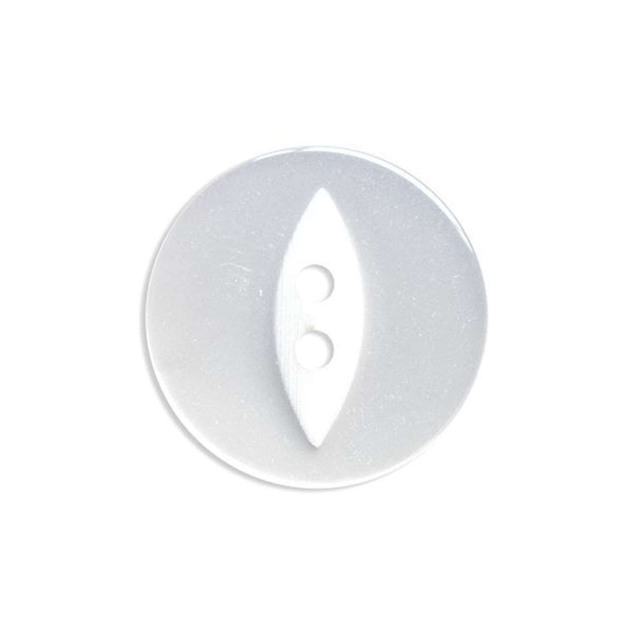 White Fisheye Baby Buttons - Available in 4 Sizes (Sold Individually)