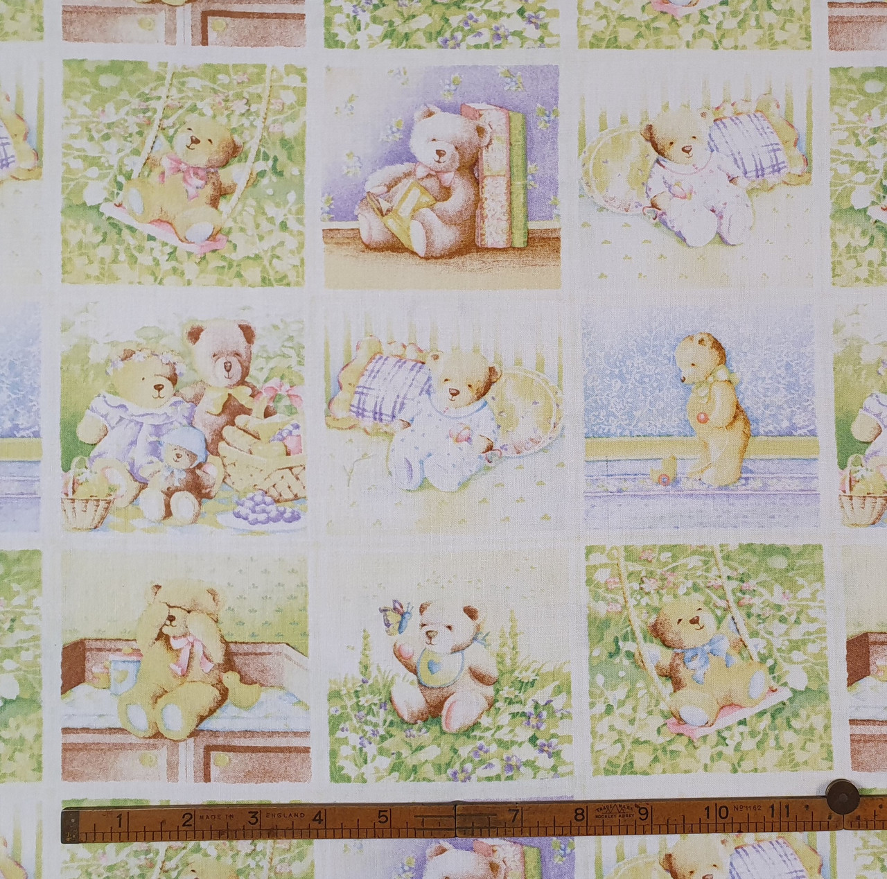 Teddy Bear Nursery Cotton Fabric, 112cm/44in wide, Sold Per HALF Metre