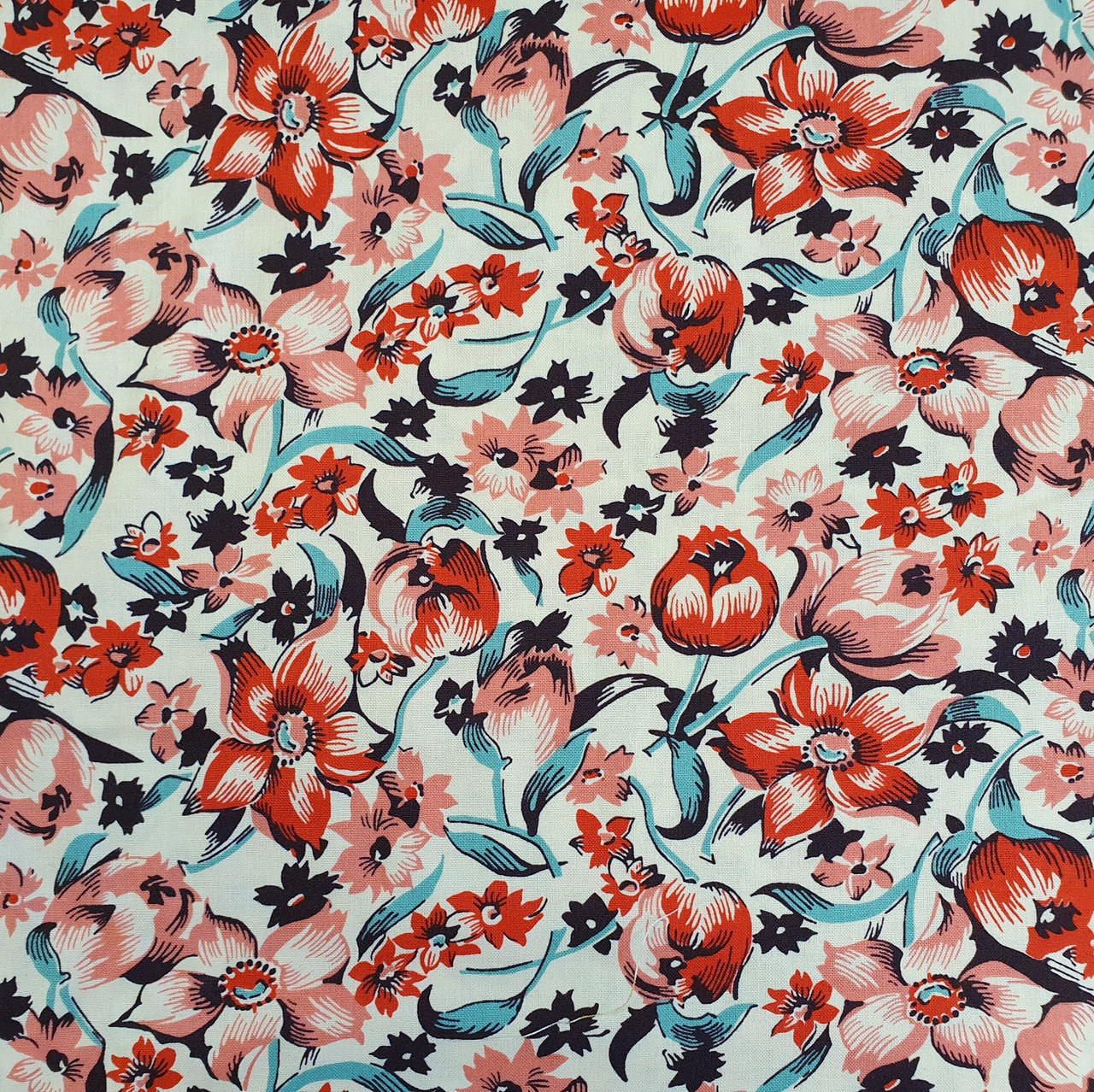 Shelburne Falls Dress Floral Cotton Fabric, 112cm/44in wide, Sold Per HALF Metre