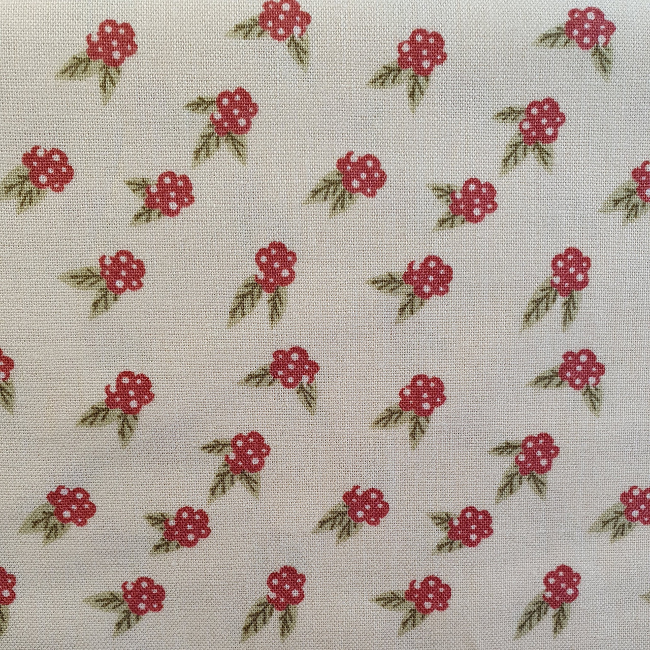 Berries on Cream Cotton Fabric, 150cm/60in wide, Sold Per HALF Metre
