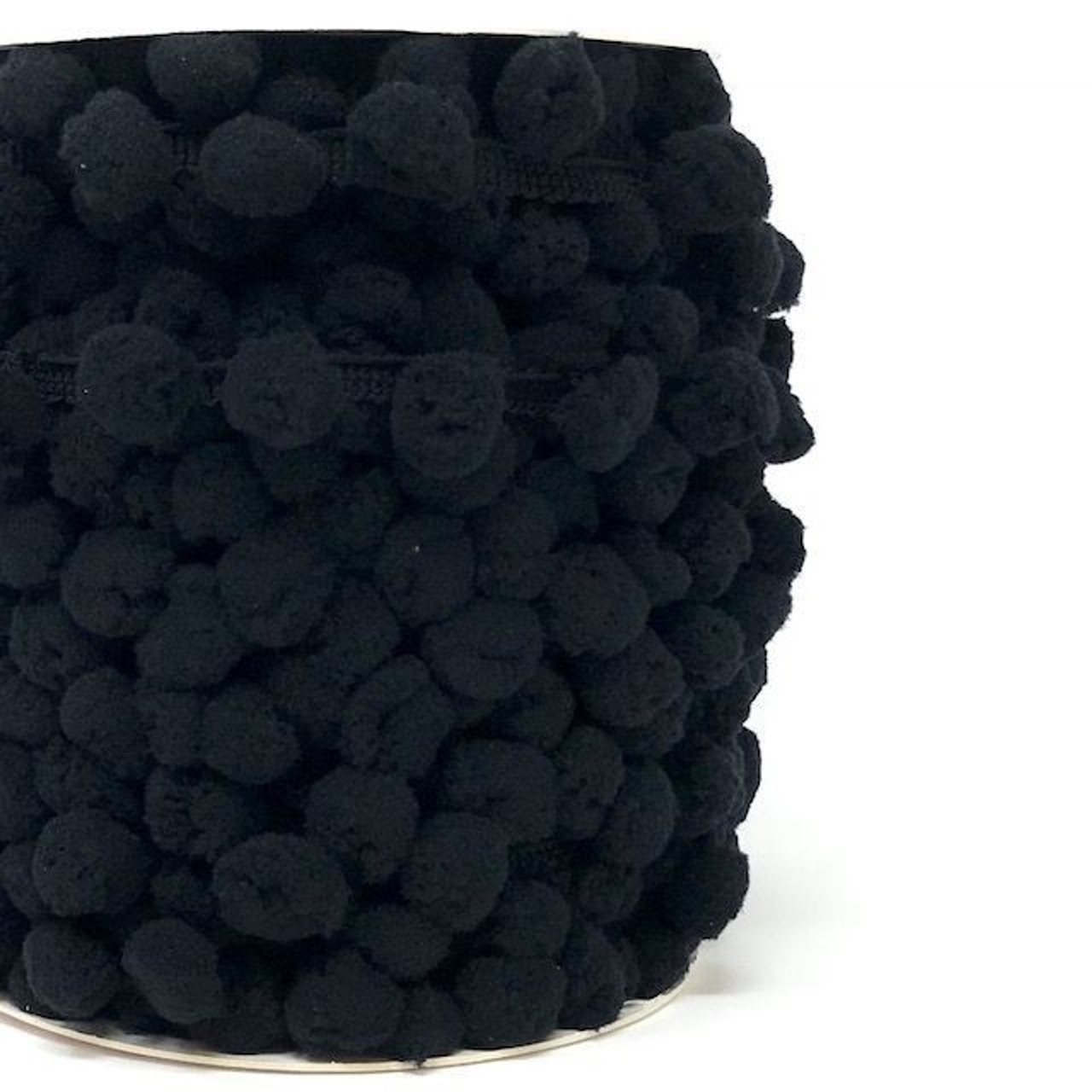 Black Large Pom Pom Trim, Sold Per Metre