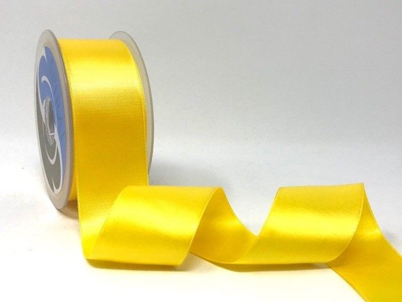 Yellow Satin Ribbon, 38mm wide, Sold Per Metre