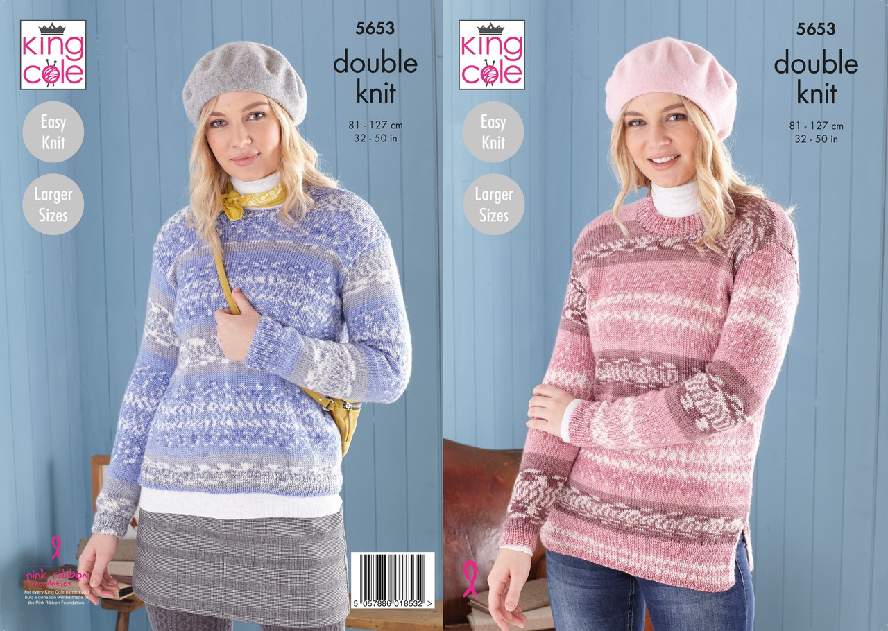 5653 Ladies & Teens Sweater & Tunic DK Knitting Pattern