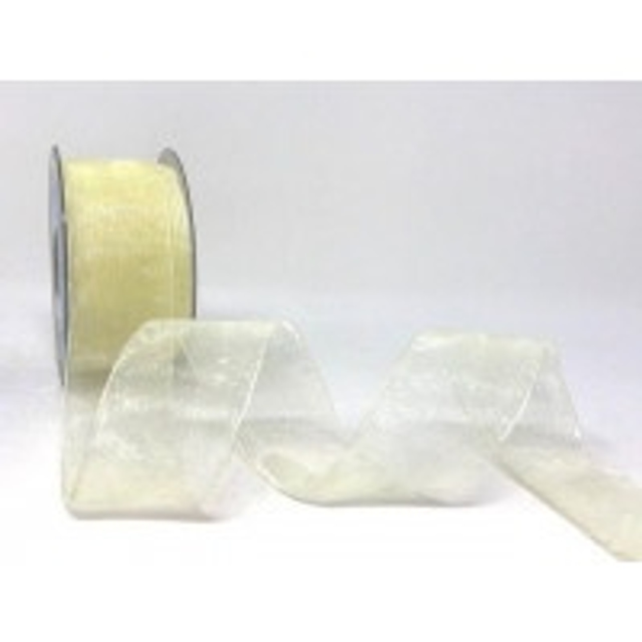 Antique White Sheer Organza Ribbon, 38mm wide, Sold Per Metre