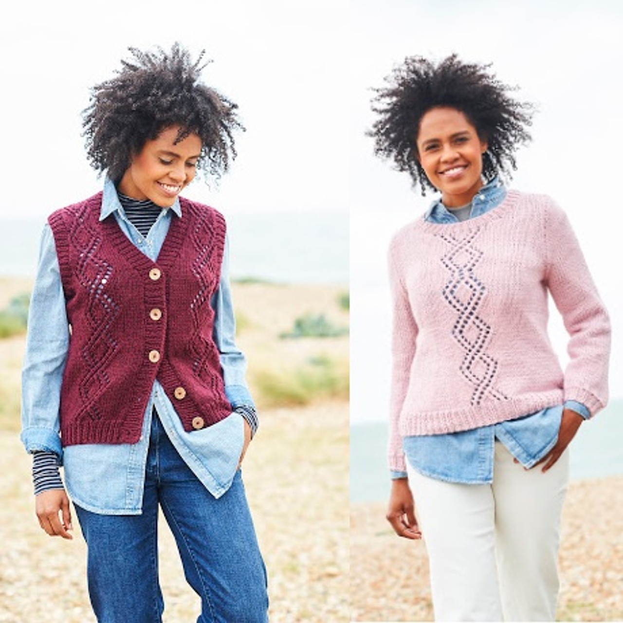 9813 Ladies Sweater & Waistcoat Softie Chunky Knitting Pattern