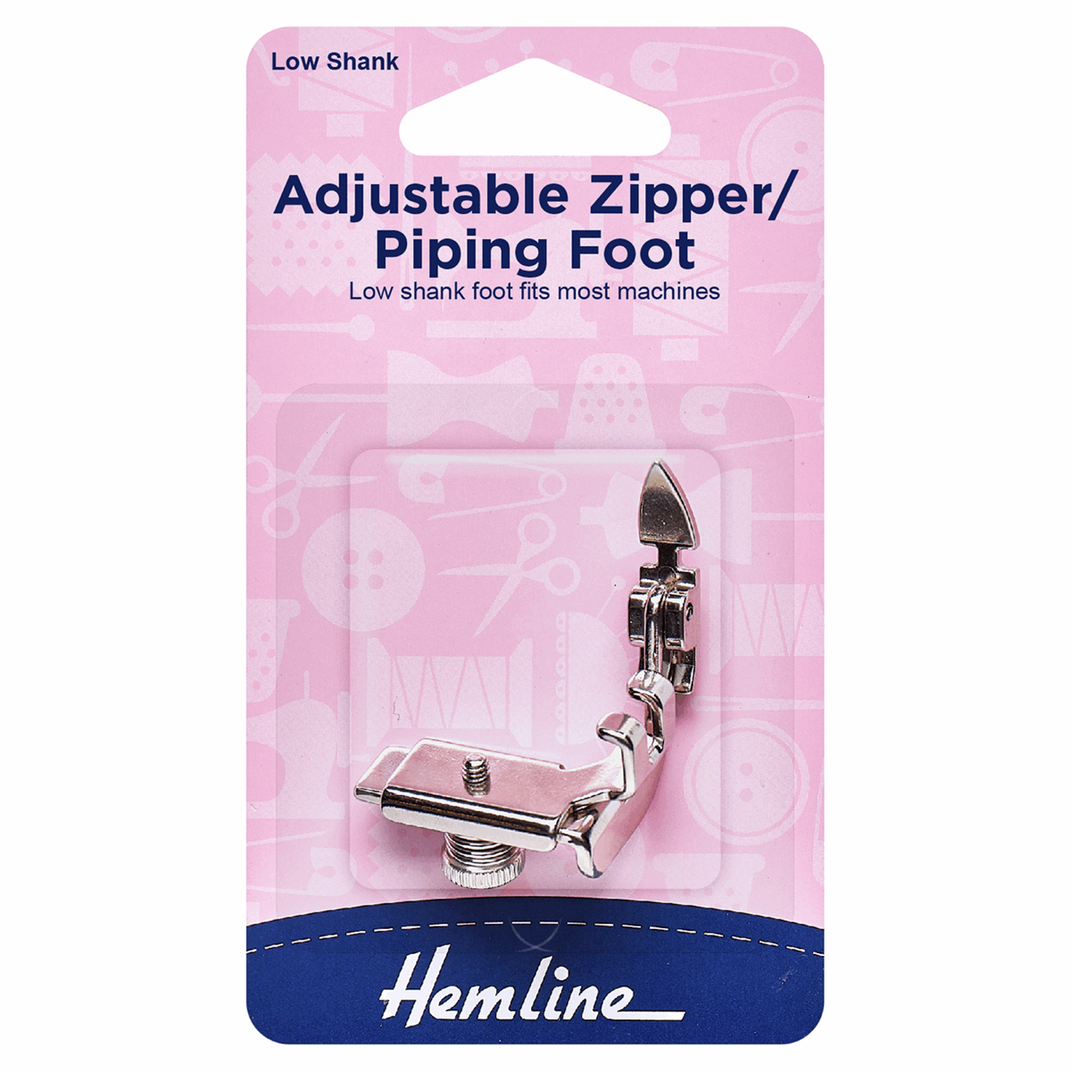 Adjustable Zip & Piping Foot for Sewing Machines