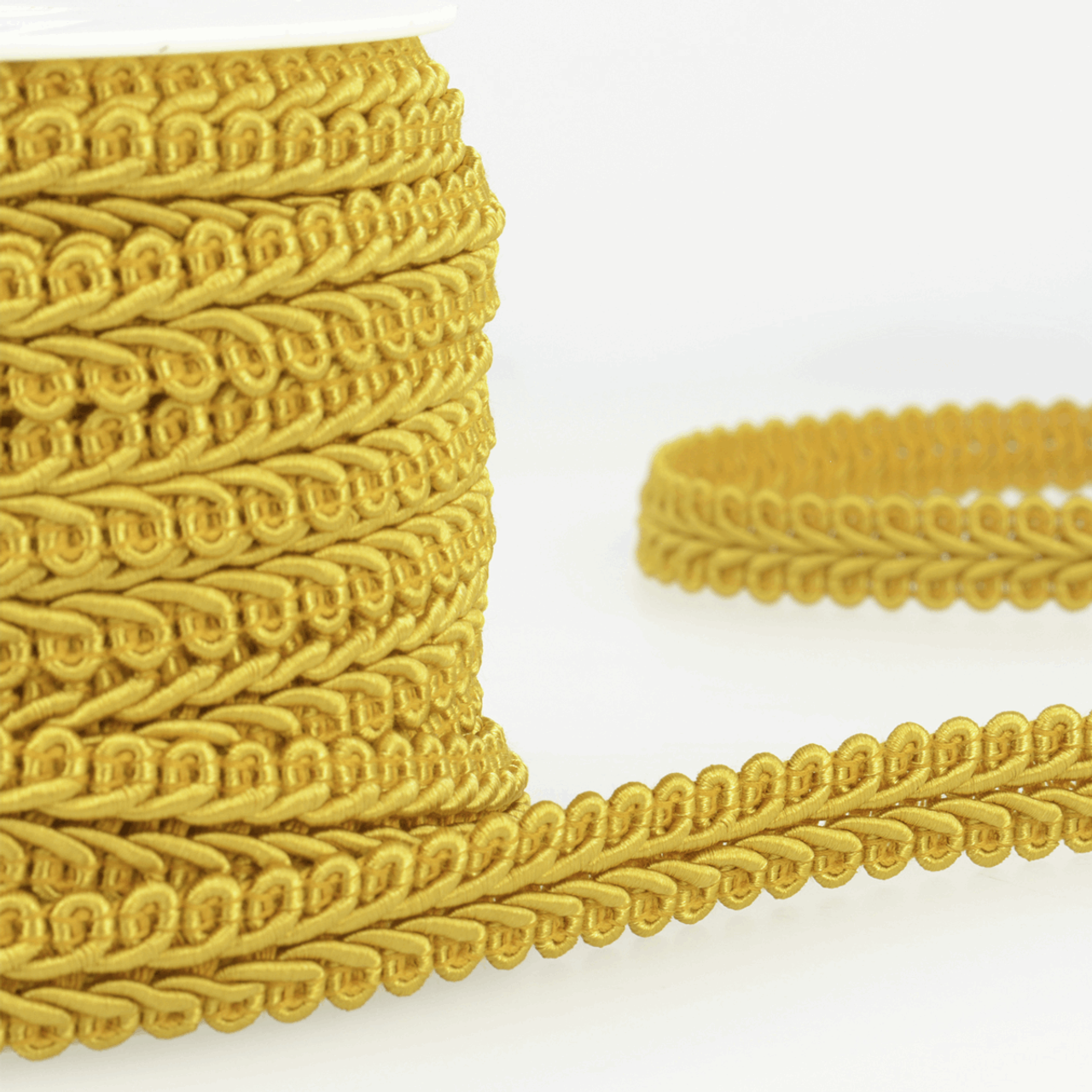 Mustard Gimp Braid Upholstery Trim, 15mm (3/8in) wide (Sold Per Metre)