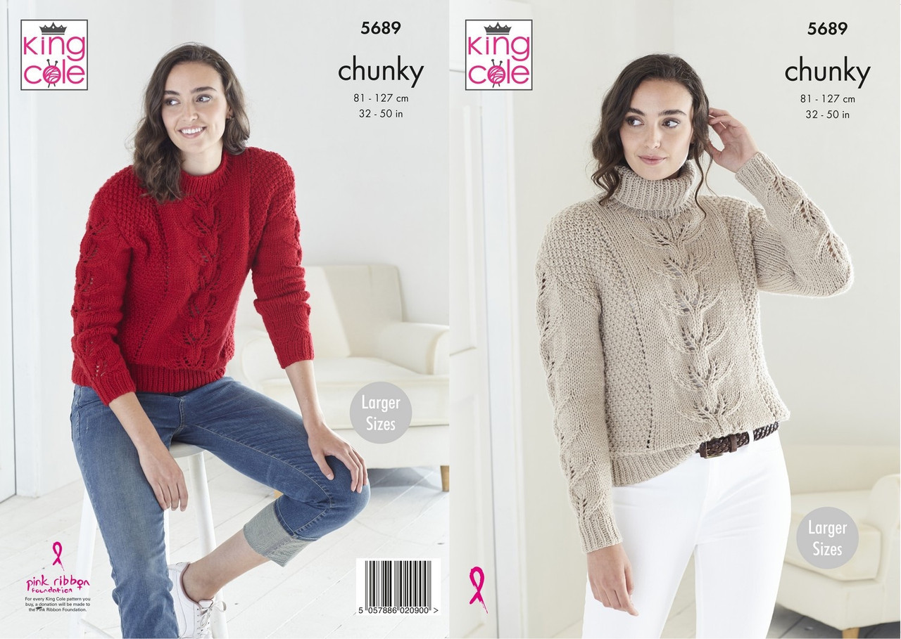 5689  Ladies Jumper (Chunky)  Size: 81-127cm