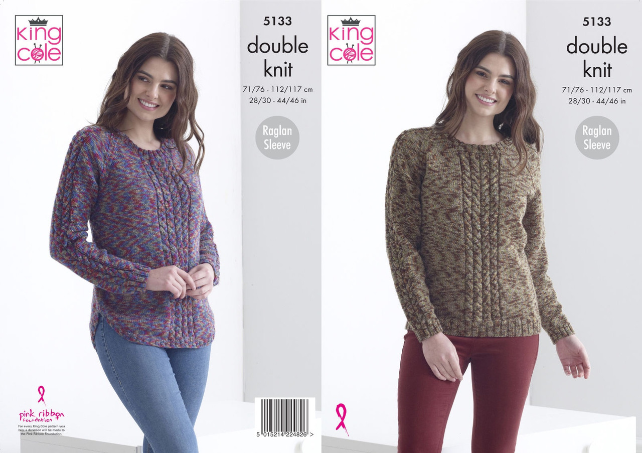 5133 Ladies Knitted Jumper DK - (Raglan 