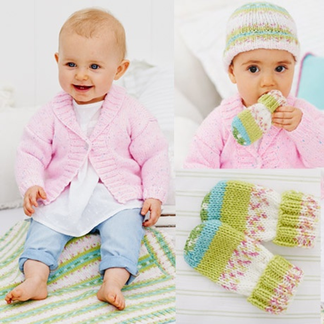 9479 Wondersoft DK 4 Easy Knit Designs Includes Premature Sizes. Sizes- 31-56cm