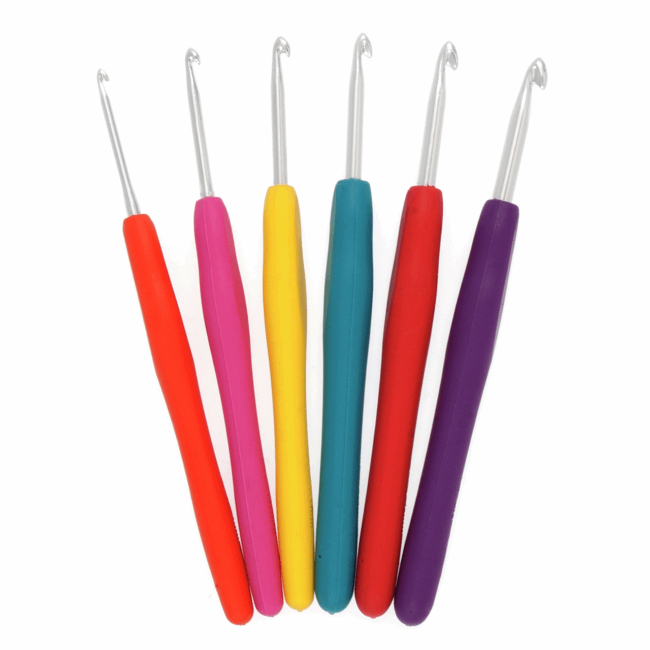 Crochet Hook Set: Soft-Grip Rubber Handles: Set of 6