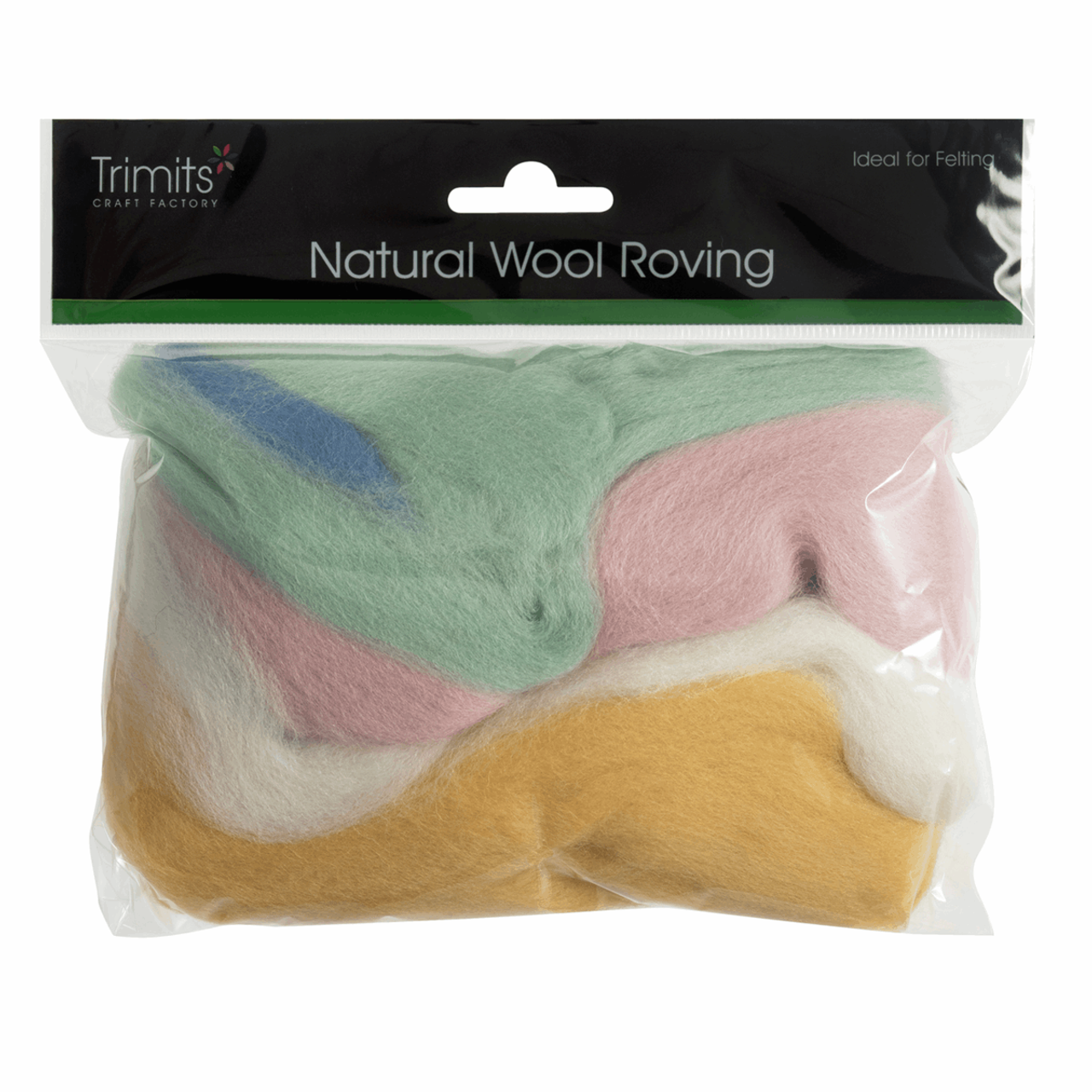 Assorted Pastels Needle Felting Wool Roving, 100% Wool, 50 grams