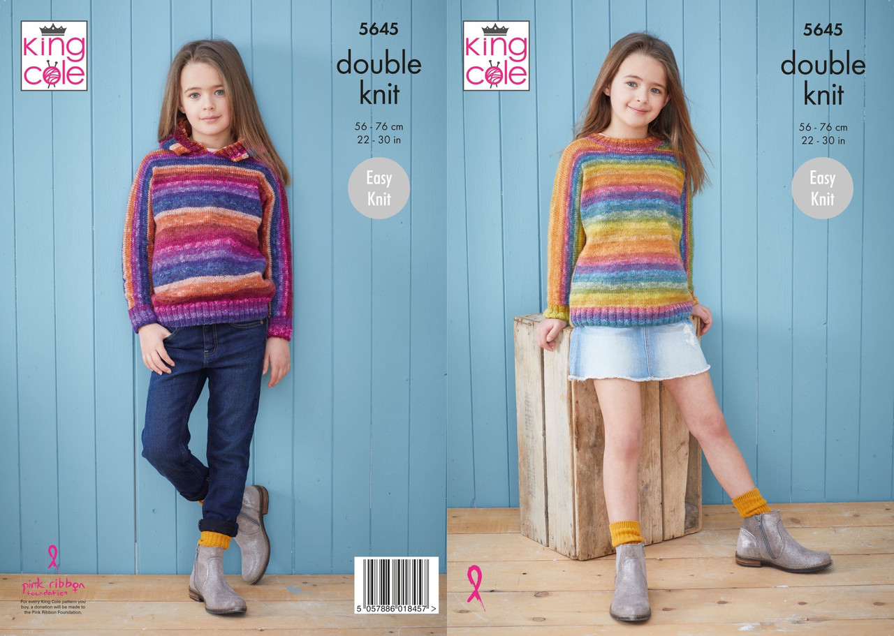 5645-Sweater & Hoodie: Knitted in Bramble DK 56-76cm / 22-30in