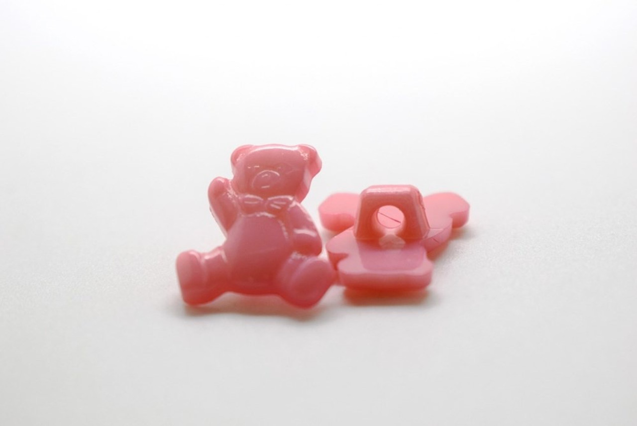 Pink Teddy Shank Button - 15mm - sold individual