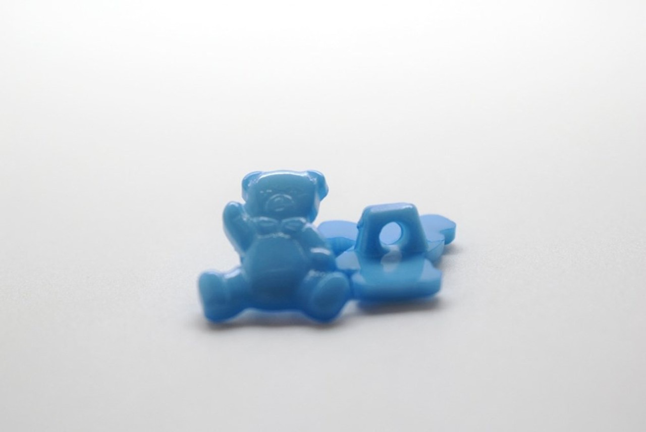 Blue Teddy Shank Button - 15mm - sold individual