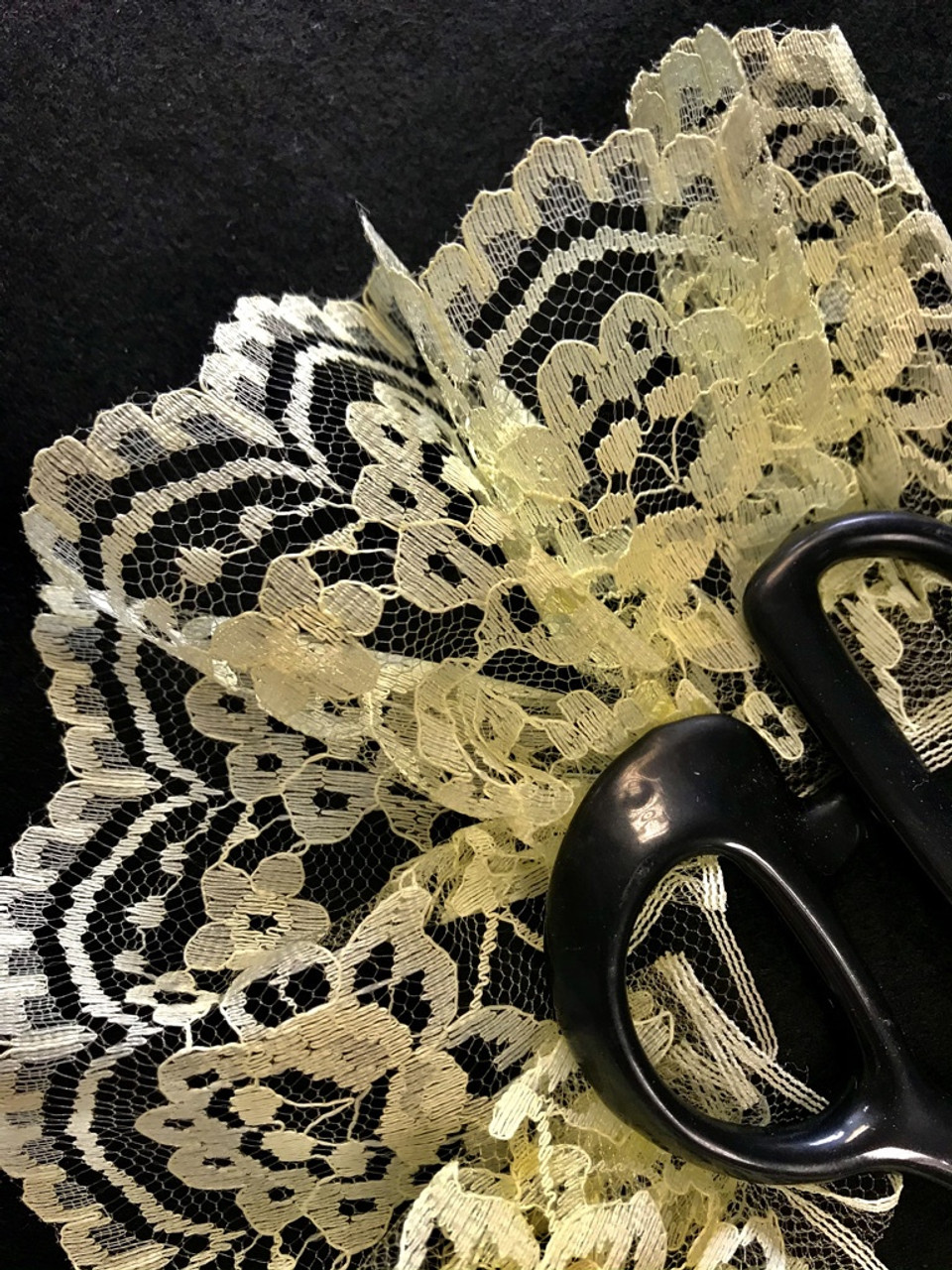 Yellow 90mm Floral Scalloped Nylon Lace