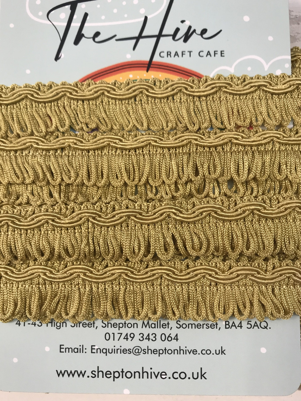 Antique Gold Fringing with Patterned edge  - 25m/1inch ( Sold By The Metre)