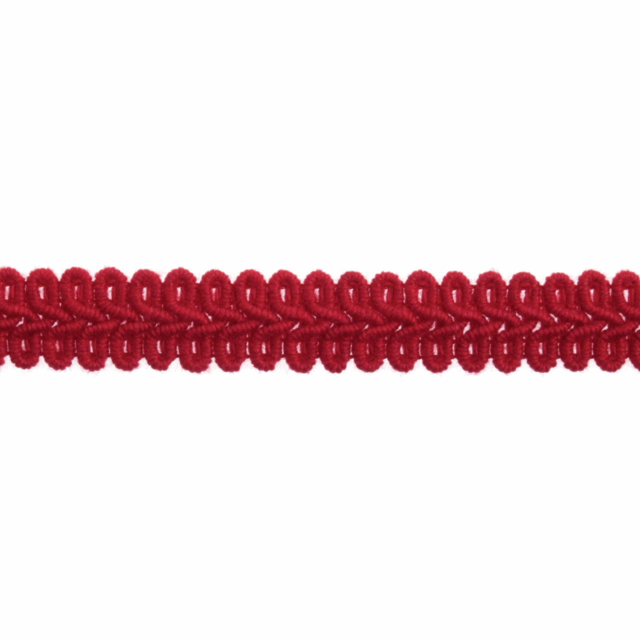 Red Gimp Braid Upholstery Trim, 15mm (3/8in) wide, Sold Per Metre