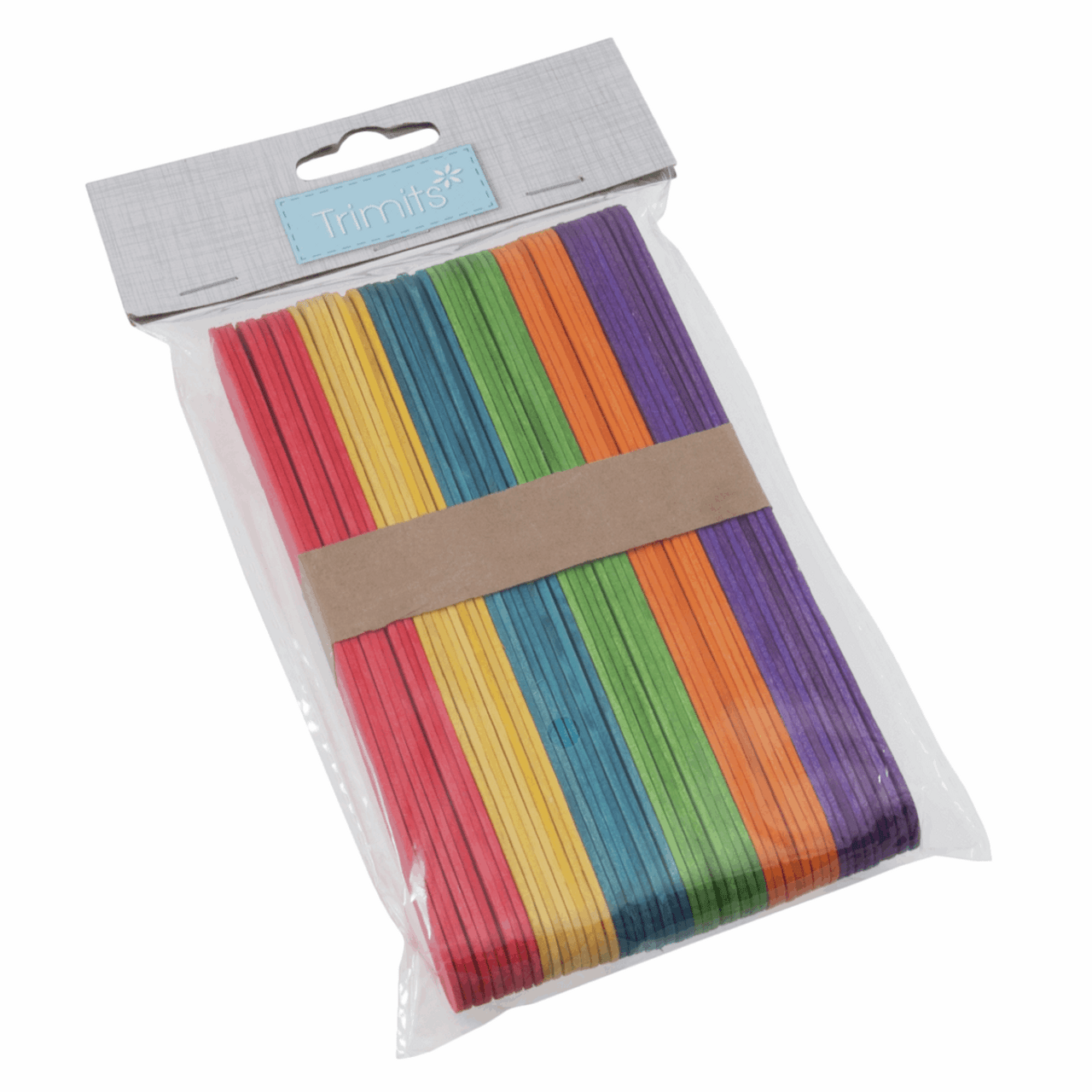Lollypop Sticks - Wooden Large (150 x 18 x 1.6mm) Multi Coloured  Pack of 50