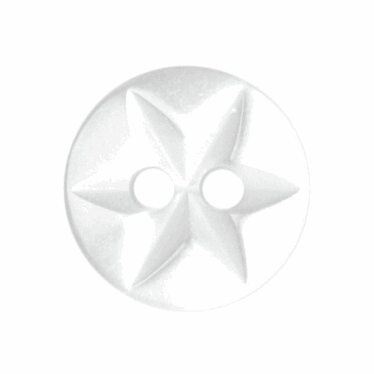 White Star Button, 10mm (3/8in) Diameter (Sold Individually)