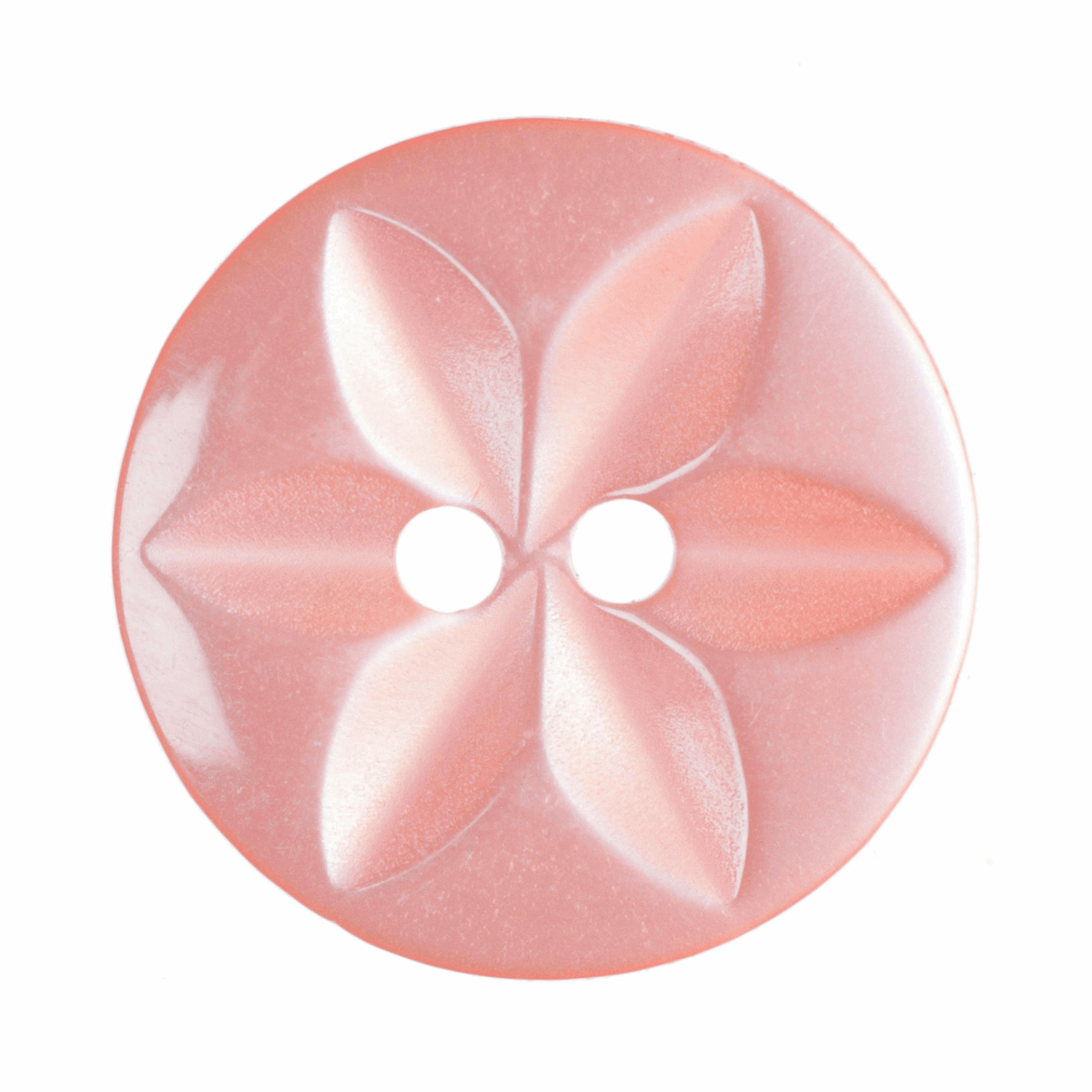 Salmon Pink Star Button, 11mm (7/16in) Diameter (Sold Individually)