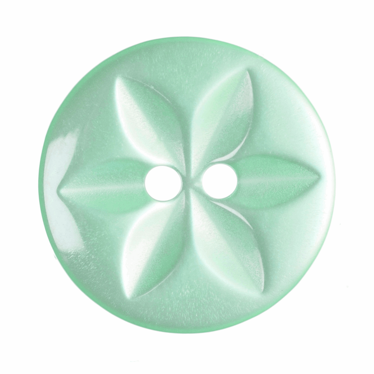 Mint Star Button, 11mm (7/16in) Diameter (Sold Individually)