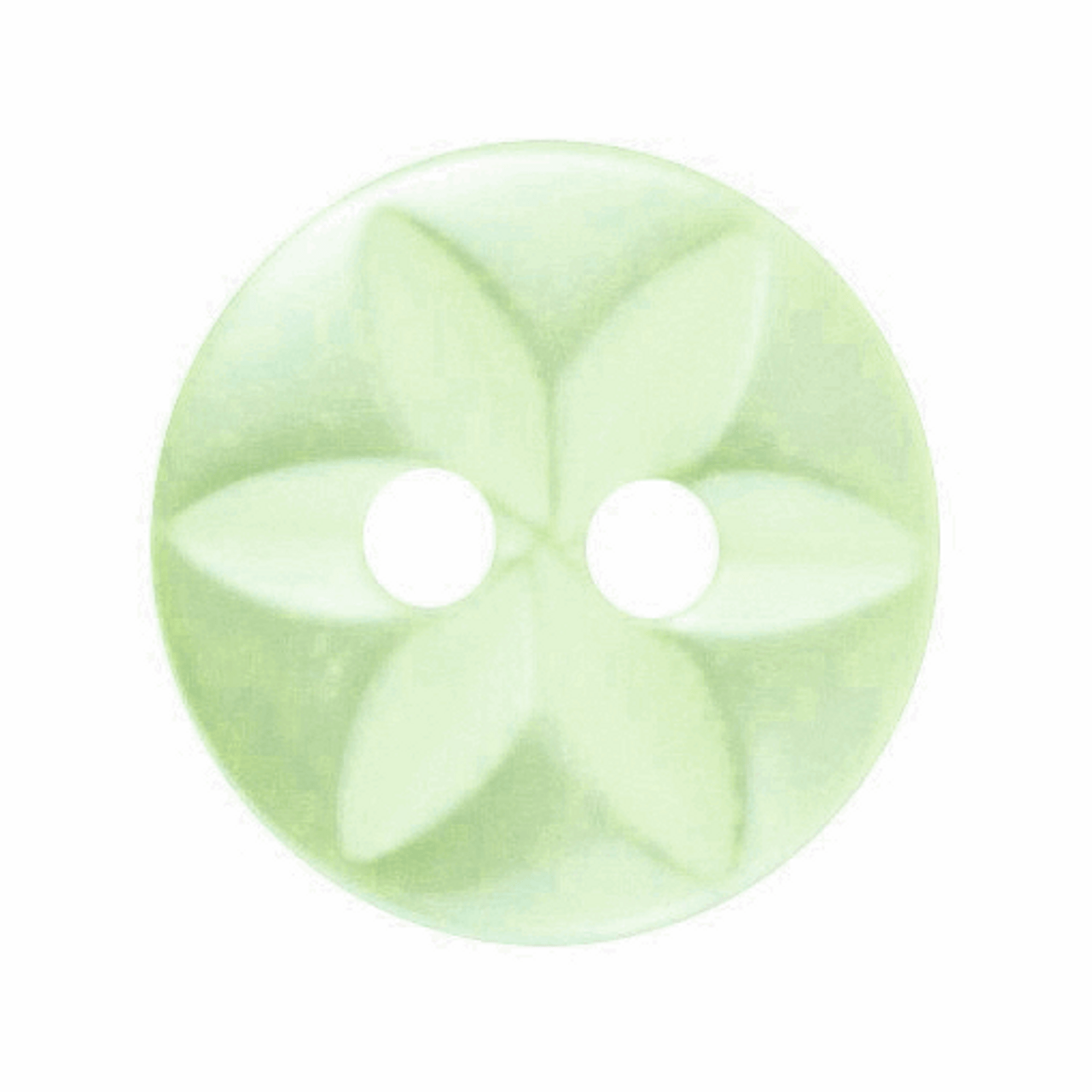 Pale Lime Star Button, 11mm (7/16in) Diameter (Sold Individually)
