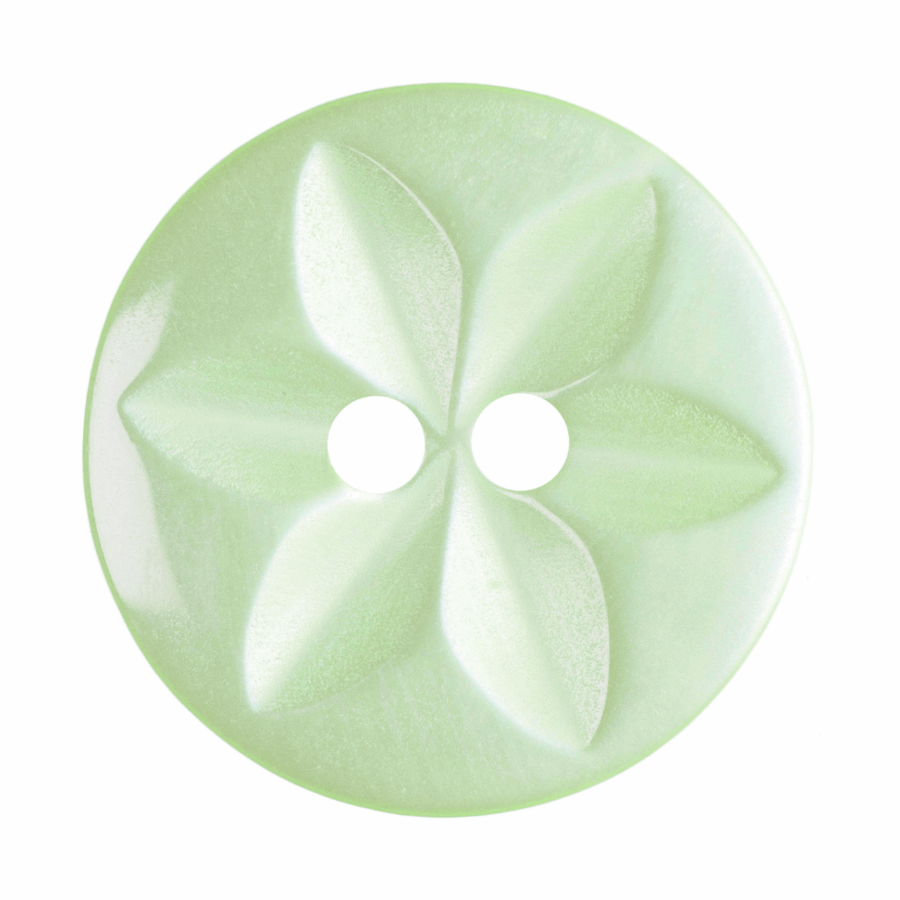 Pale Green Star Button, 14mm (9/16in) Diameter (Sold Individually)