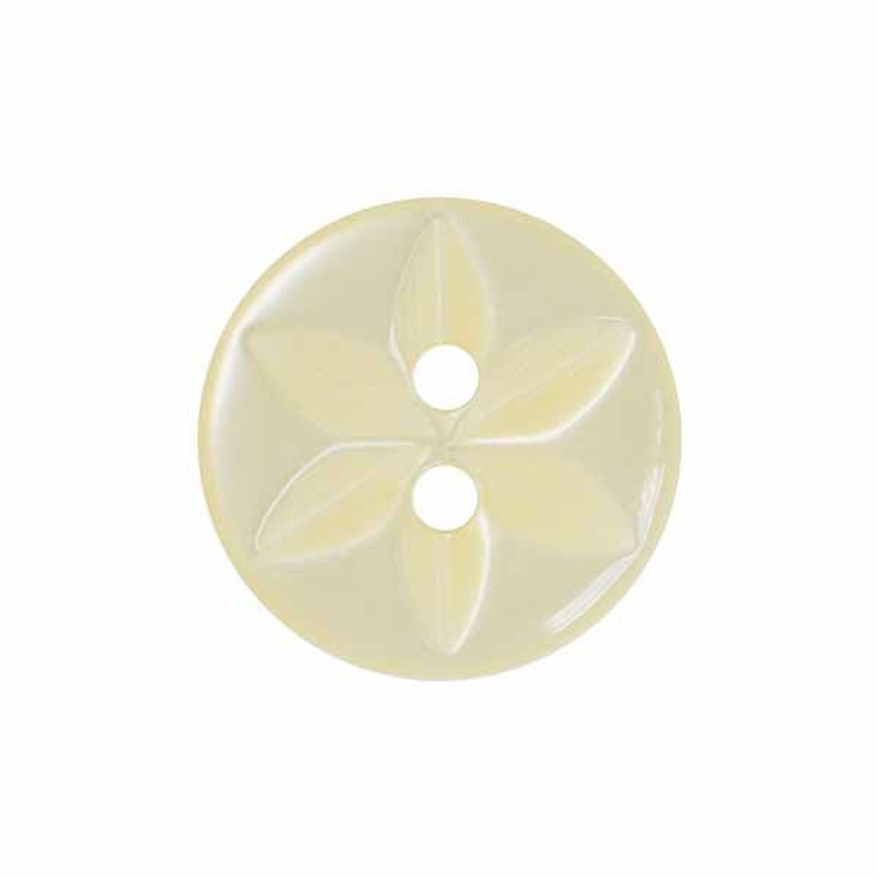 Cream Star Button, 14mm (9/16in) Diameter (Sold Individually)