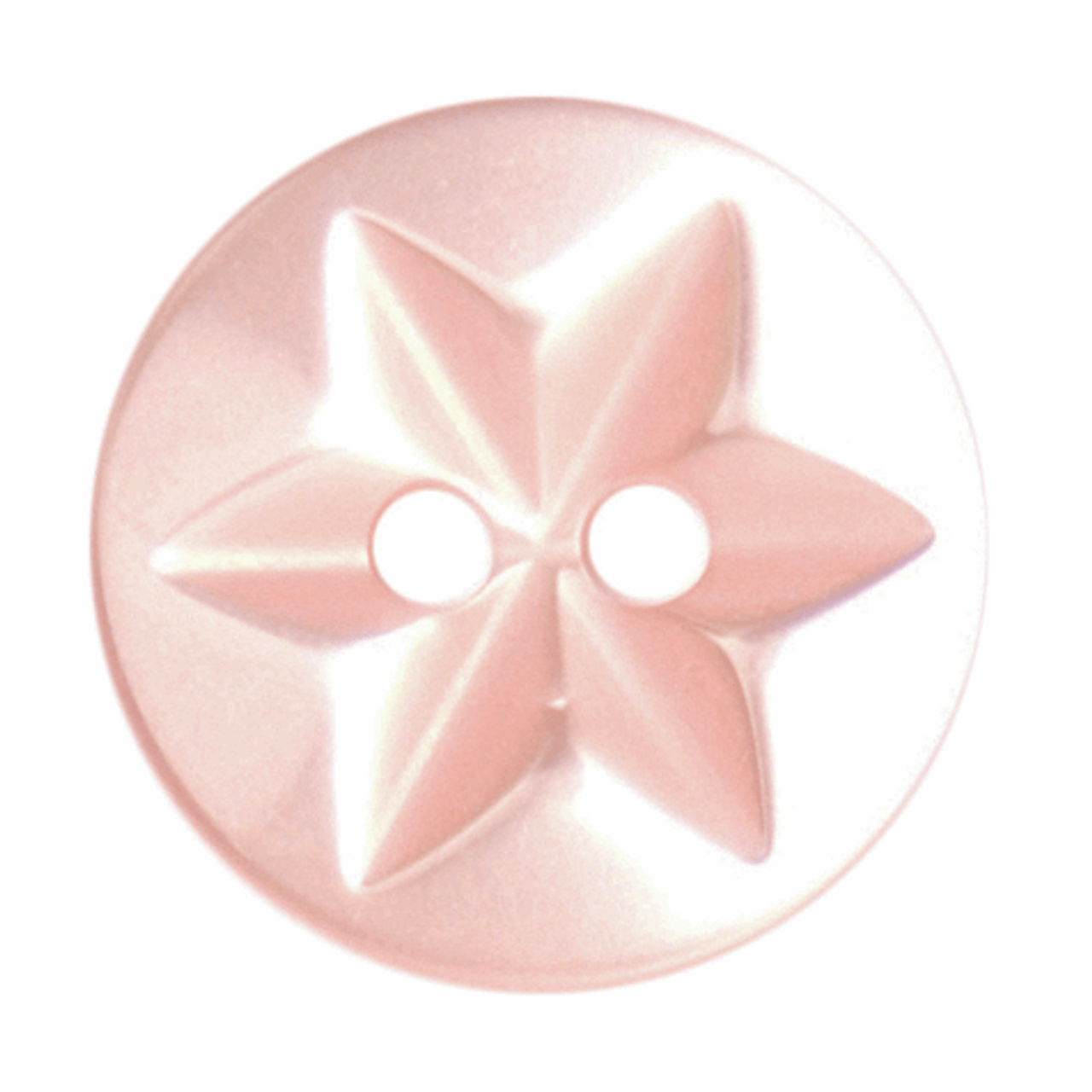 Pink Star Button, 15mm (9/16in) Diameter (Sold Individually)