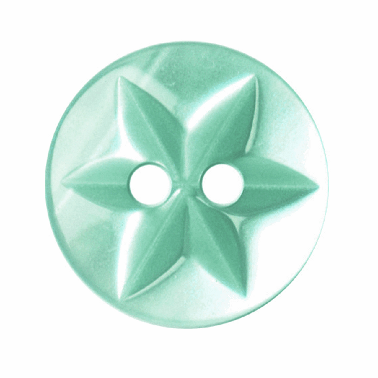 Green Turquoise Star Button, 15mm (9/16in) Diameter (Sold Individually)